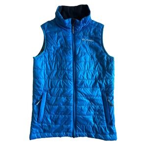 Columbia Omni-Heat Puffer Vest Medium 10/12 Blue Thermal Reflective Lining Warm
